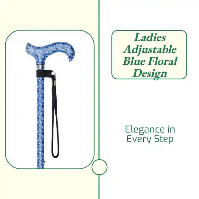 Ladies Adjustable Blue Floral Design by@Outfy