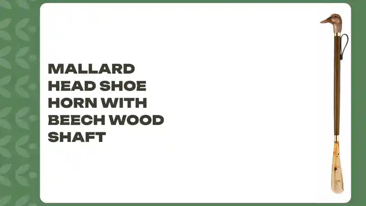 Mallard Head Shoe Horn with Beech Wood Shaft by@Outfy