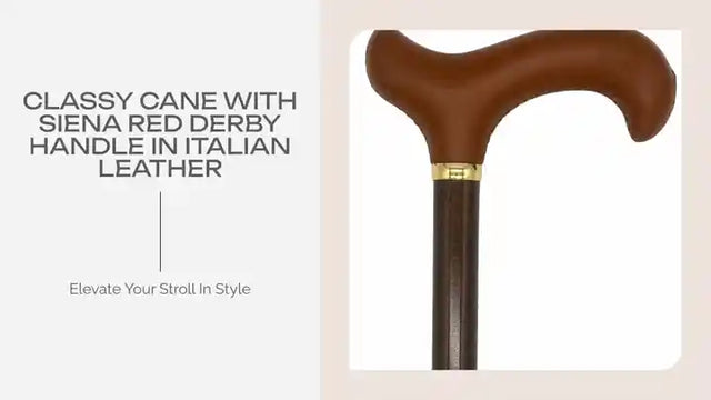 Classy Cane with Siena Red Derby Handle in Italian Leather by@Outfy