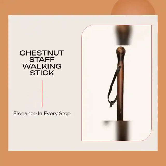 Chestnut Staff Walking Stick by@Outfy