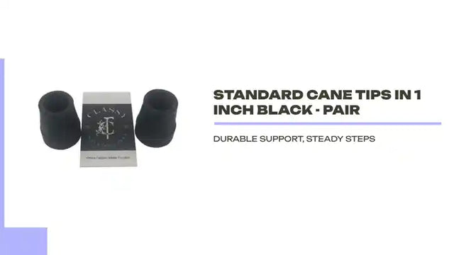 Standard Cane Tips in 1 inch Black - Pair by@Outfy