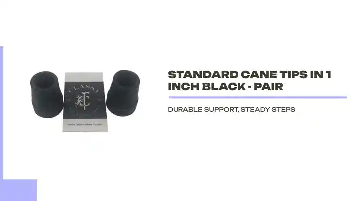 Standard Cane Tips in 1 inch Black - Pair by@Outfy