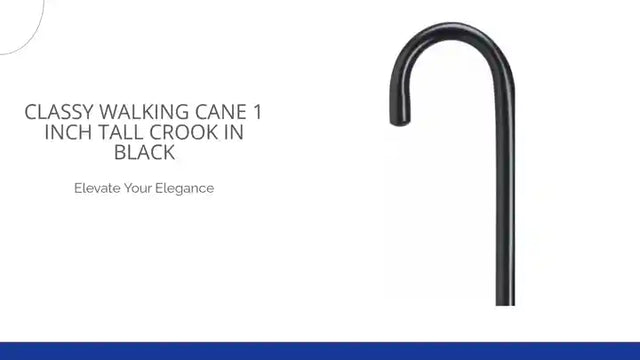 Classy Walking Cane 1 inch Tall Crook in Black by@Outfy