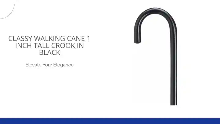 Classy Walking Cane 1 inch Tall Crook in Black by@Outfy