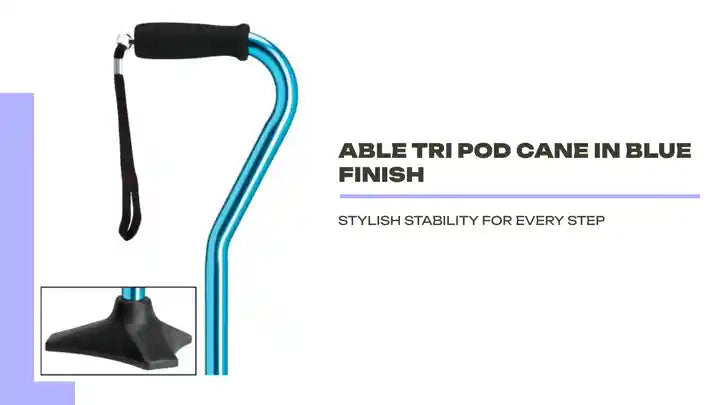 Able Tri Pod Cane in Blue Finish by@Outfy