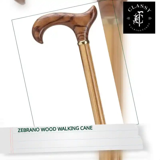 Zebrano Wood Walking Cane by@Outfy