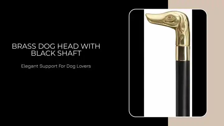 Brass Dog Head with Black Shaft by@Outfy