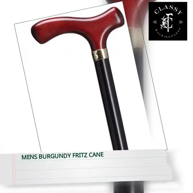 Mens Burgundy Fritz Cane by@Outfy