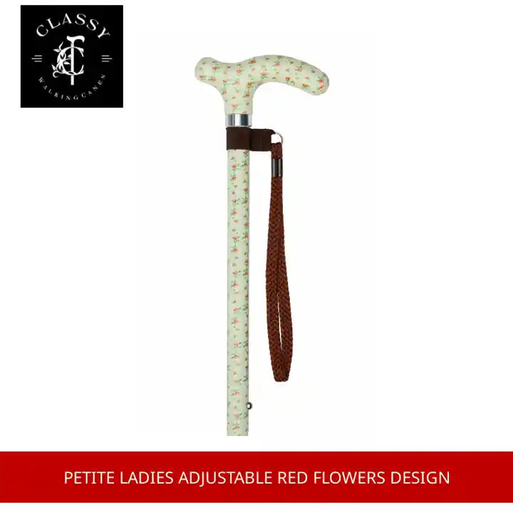 Petite Ladies Adjustable Red Flowers Design by@Outfy