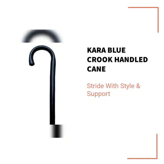 Kara Blue Crook Handled Cane by@Outfy
