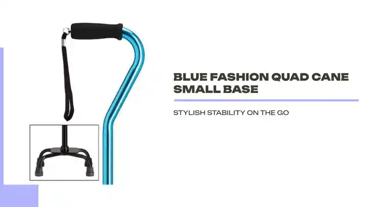 Blue Fashion Quad Cane Small Base by@Outfy