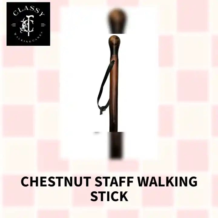 Chestnut Staff Walking Stick by@Outfy