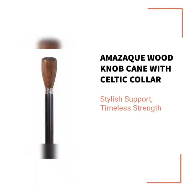Amazaque Wood Knob Cane with Celtic Collar by@Outfy