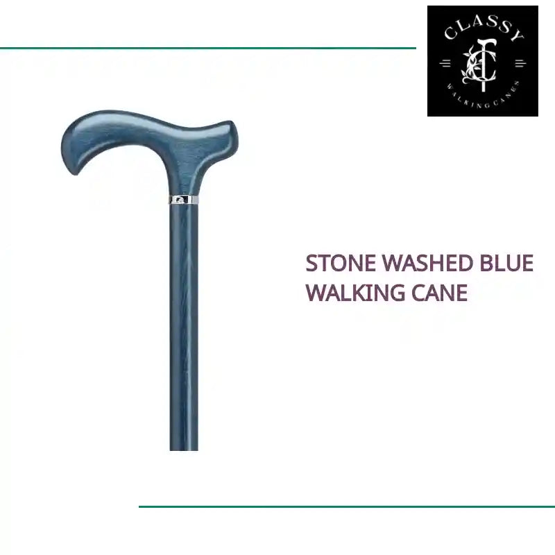 Stone Washed Blue Walking Cane by@Outfy