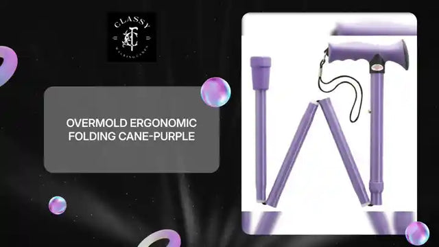 Overmold Ergonomic Folding Cane-Purple by@Outfy
