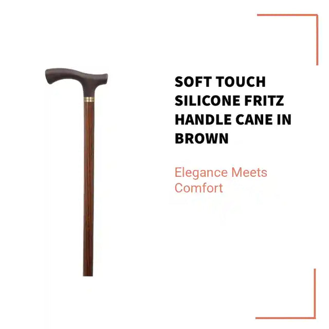 Soft Touch Silicone Fritz Handle Cane in Brown by@Outfy
