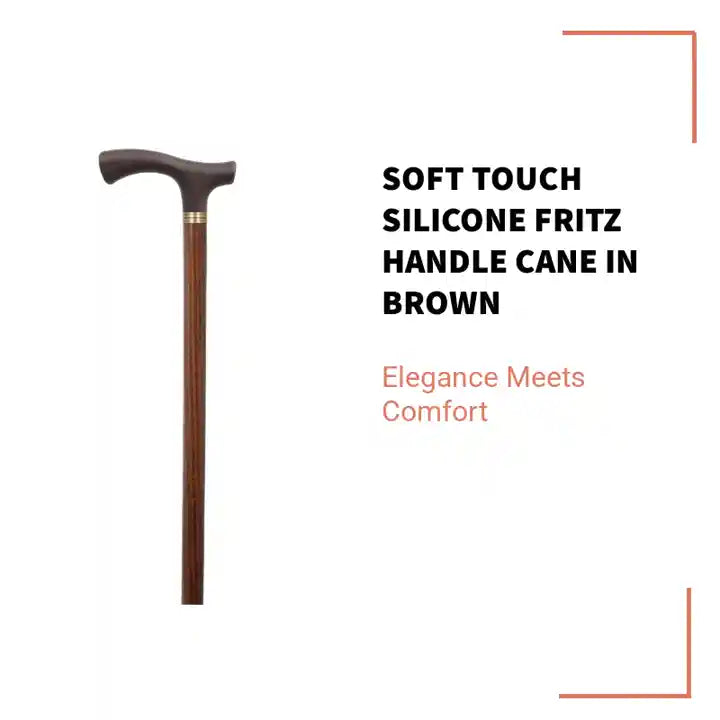 Soft Touch Silicone Fritz Handle Cane in Brown by@Outfy