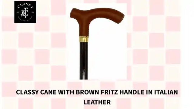 Classy Cane with Brown Fritz Handle in Italian Leather by@Outfy