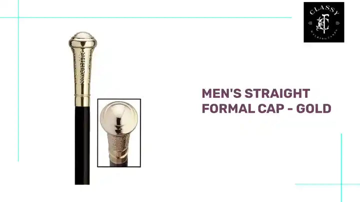 Men's Straight Formal Cap - Gold by@Outfy