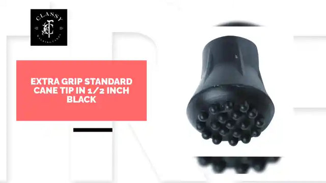 Extra Grip Standard Cane Tip in 1/2 inch Black by@Outfy