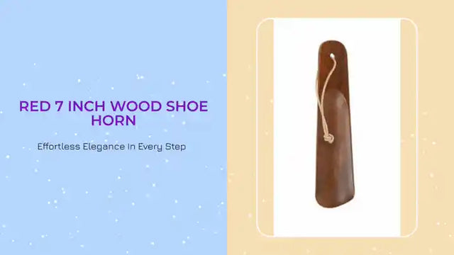 Red 7 inch Wood Shoe Horn by@Outfy