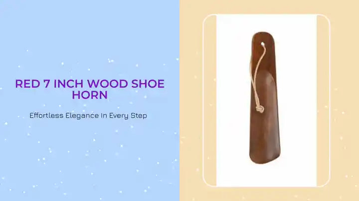 Red 7 inch Wood Shoe Horn by@Outfy