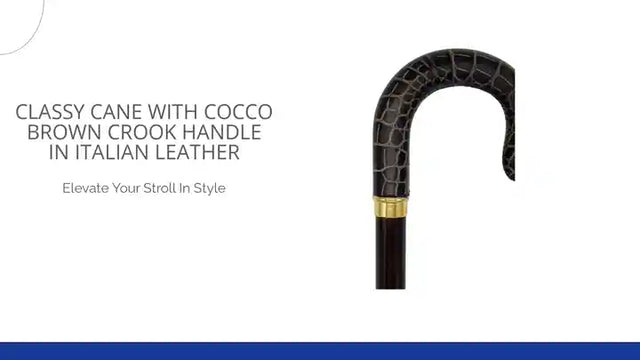 Classy Cane with Cocco Brown Crook Handle in Italian Leather by@Outfy