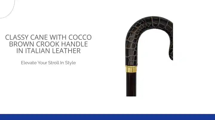 Classy Cane with Cocco Brown Crook Handle in Italian Leather by@Outfy