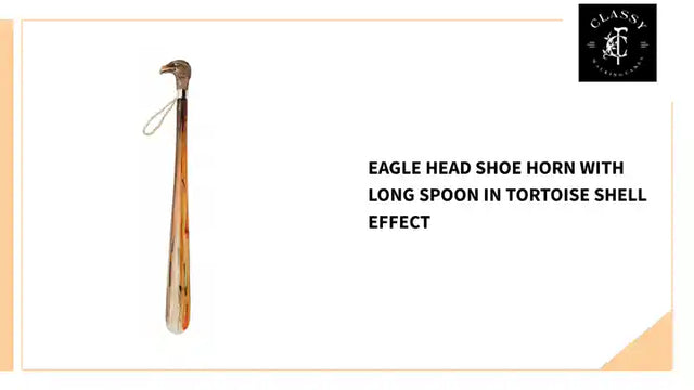 Eagle Head Shoe Horn with Long Spoon in Tortoise Shell Effect by@Outfy