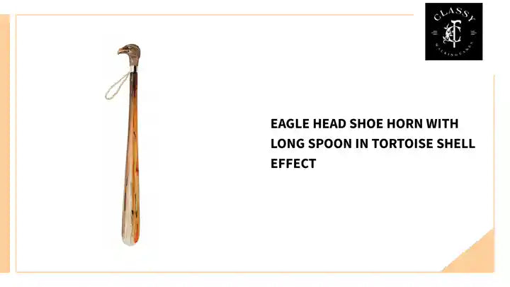 Eagle Head Shoe Horn with Long Spoon in Tortoise Shell Effect by@Outfy