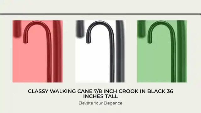 Classy Walking Cane 7/8 inch Crook in Black 36 inches tall by@Outfy