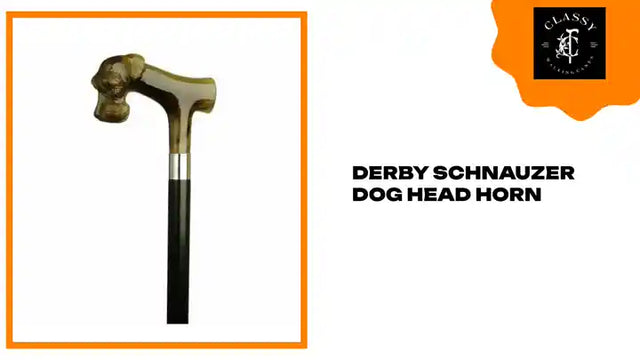 Derby Schnauzer Dog Head Horn by@Outfy