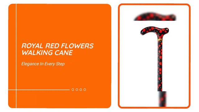 Royal Red Flowers Walking Cane by@Outfy