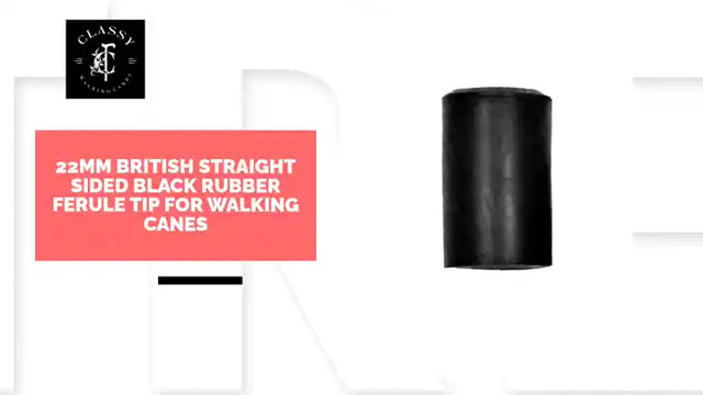 22mm British Straight Sided Black Rubber Ferule Tip for Walking Canes by@Outfy