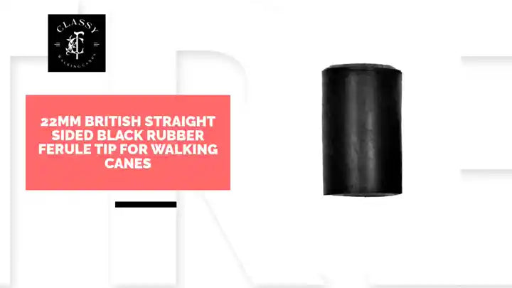 22mm British Straight Sided Black Rubber Ferule Tip for Walking Canes by@Outfy