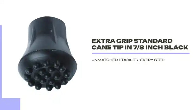 Extra Grip Standard Cane Tip in 7/8 inch Black by@Outfy