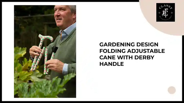 Gardening Design Folding Adjustable Cane with Derby Handle by@Outfy