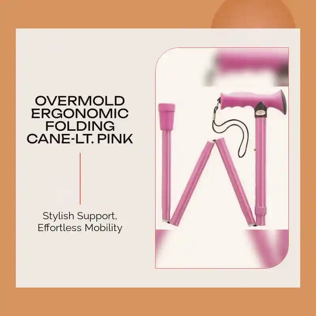 Overmold Ergonomic Folding Cane-Lt. Pink by@Outfy