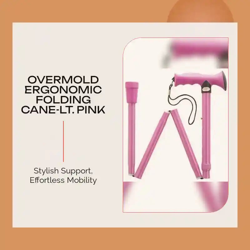Overmold Ergonomic Folding Cane-Lt. Pink by@Outfy