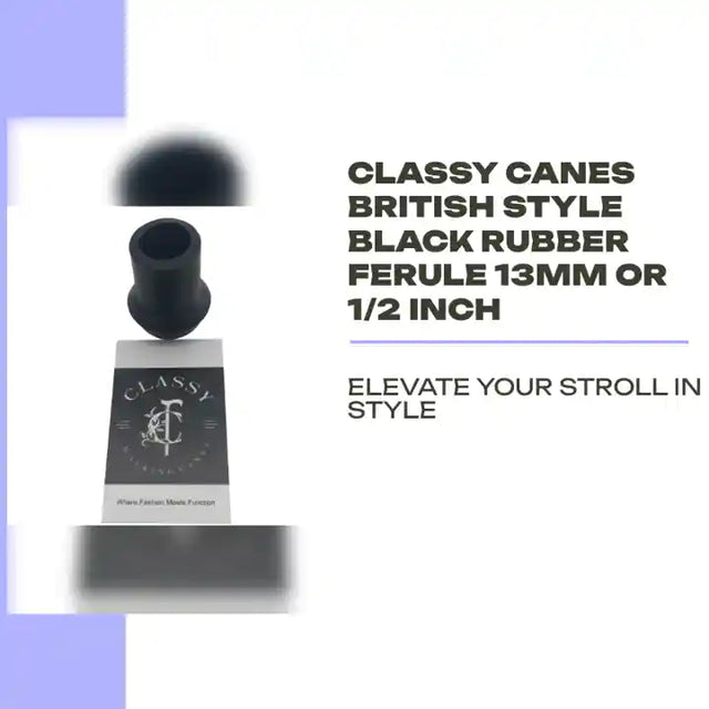 Classy Canes British Style Black Rubber Ferule 13mm or 1/2 Inch by@Outfy