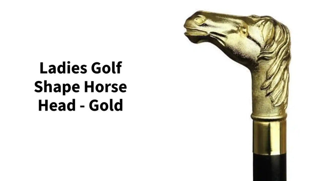 Ladies Golf Shape Horse Head - Gold by@Outfy