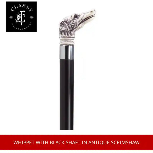 Whippet with Black Shaft in Antique Scrimshaw by@Outfy