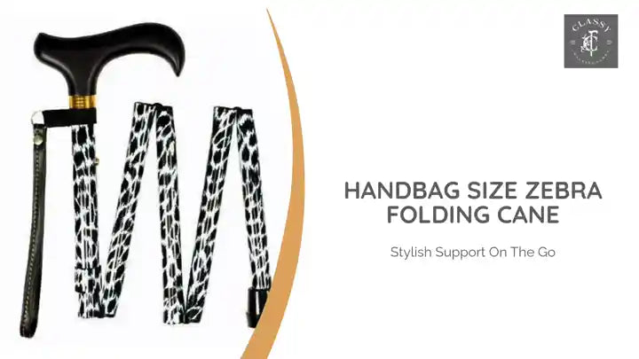 Handbag Size Zebra Folding Cane by@Outfy