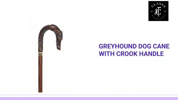 Greyhound Dog Cane with Crook Handle by@Outfy
