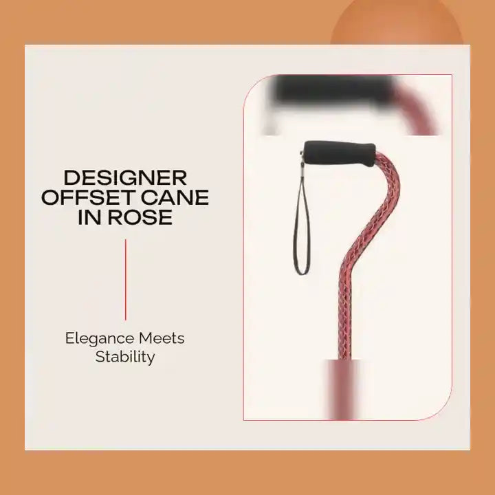Designer Offset Cane in Rose by@Outfy