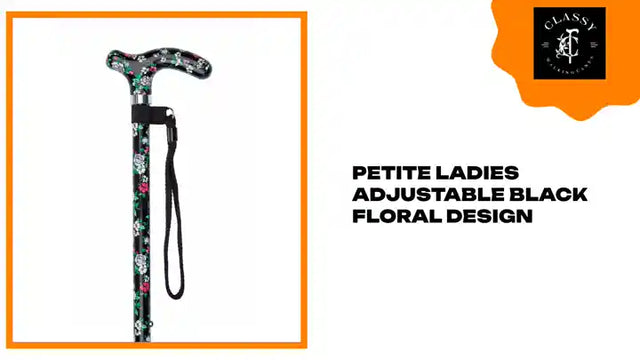 Petite Ladies Adjustable Black Floral Design by@Outfy