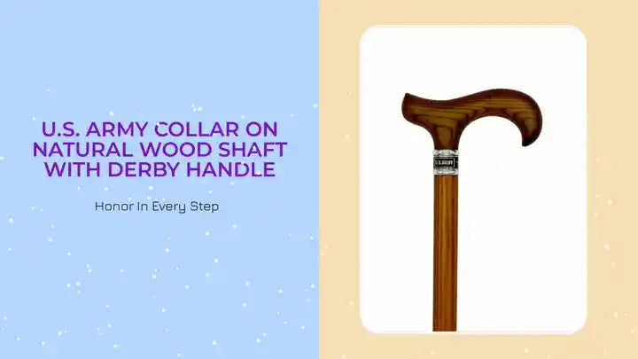 U.S. Army Collar on Natural Wood Shaft with Derby Handle by@Outfy