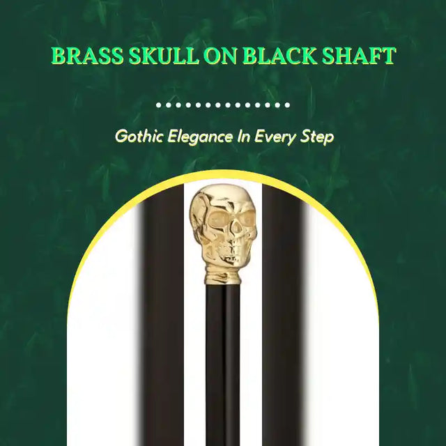 Brass Skull on Black Shaft by@Outfy