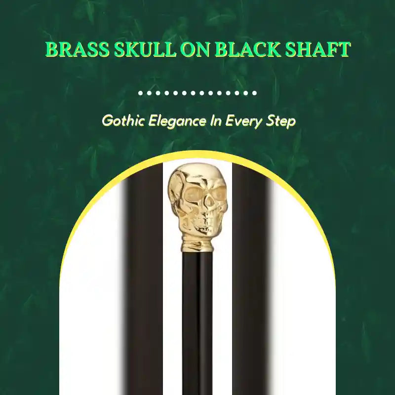 Brass Skull on Black Shaft by@Outfy