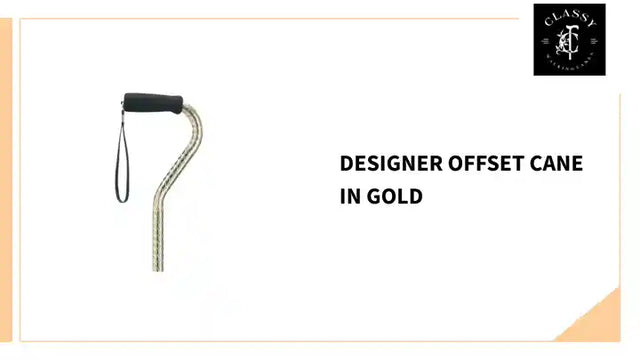 Designer Offset Cane in Gold by@Outfy